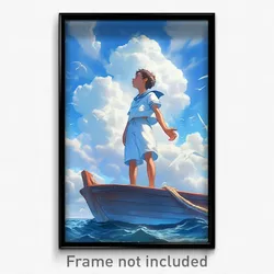 Art Poster - Boy Feeling Self Understanding, Worldly White Sailor Collar (Print)