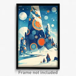 Icelandic Movie Poster - Big Snowfields (Iceland Retro Film Art Print)