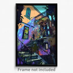 Art Poster - Notable Terrace (Psychedelic Trippy Weird 11x17 Cartoon Print)