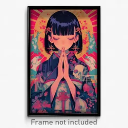 Movie Art Poster - Girl Feeling Pride Wearing Gloomy Kimono (Retro Film Print)