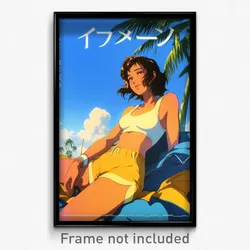 Movie Art Poster - Woman Feeling Loopy, Well Made Yellow Tank Top (Film Print)