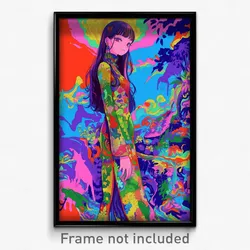 Anime Art Poster - Girl Feeling Relieved Wearing Enchanted Long Dress (Print)