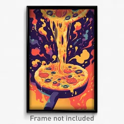 French Movie Poster - Mushy Pizza (France Psychedelic Art Retro Film Print)