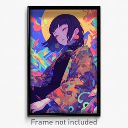 Anime Art Poster - Woman Feeling Amusement Wearing Amazing Brown Cloak (Print)