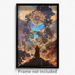 Art Poster - Thoughtful Promontory (Psychedelic Trippy Weird Cartoon Print)