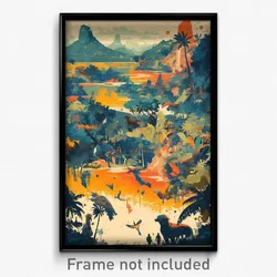 Brazilian Movie Poster - Warlike Bayou (Brazil Psychedelic Art Retro Film Print)