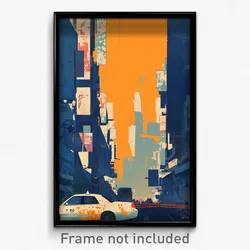 German Movie Poster - Modern American City (Germany Retro Film Art Print)