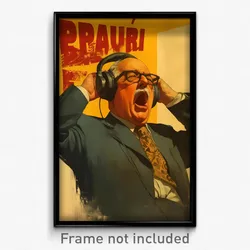 Spanish Movie Poster - Man Feeling Yawning, Sturdy Headphones (Spain Art Print)