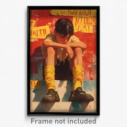 Mexican Movie Poster - Boy Feeling Grief, Wild Yellow Socks (Mexico Art Print)