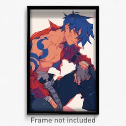 Anime Art Poster - Boy Feeling Cynicism Wearing Large Tight Shirt (Print)
