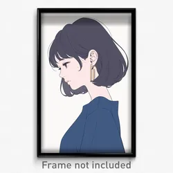 Anime Art Poster - Girl Feeling Resignation Wearing Immaculate Earrings (Print)