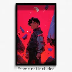 Movie Art Poster - Boy Feeling Discombobulated, Mysterious Jacket Pull (Print)
