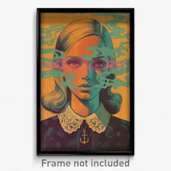 German Movie Poster - Girl Feeling Arrogant, Purple Anchor Necklace (Art Print)