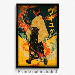 Japanese Movie Poster - Man Feeling Astonished, Wild Yellow Kimono (Art Print)