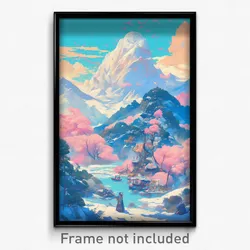 Korean Movie Poster - Fluffy Snowfields (Korea Psychedelic Art Retro Film Print)