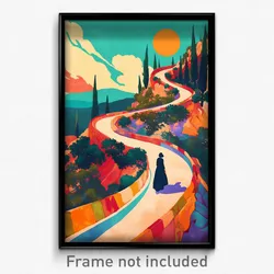 Greek Movie Poster - Voluminous Road (Greece Psychedelic Art Retro Film Print)