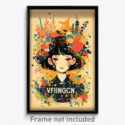 French Movie Poster - Girl Feeling Rejected, Brown Anchor Hair Ornament (Print)