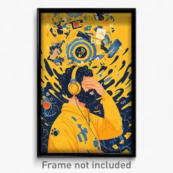 Brazilian Movie Poster - Man Feeling Pleased, Bumpy Yellow (Brazil Art Print)