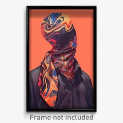 Art Poster - Man Feeling Discombobulated, Glorious Black Neckerchief (Art Print)