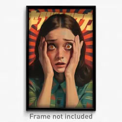 Brazilian Movie Poster - Girl Feeling Stuck, Dramatic Ribbed Dress (Art Print)