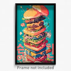 Korean Movie Poster - Squiggly Burger Stand (Korea Retro Film Art Print)