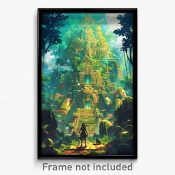 Art Poster - An Ancient Temple Hidden Deep In The Jungle, With Intricate