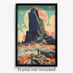 Movie Art Poster - Rough Cliff (Psychedelic Trippy Retro Cartoon Film Print)
