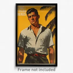 Mexican Movie Poster - Man Feeling Angry, Gorgeous Checkered Shirt (Art Print)