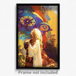 Hebrew Movie Poster - Girl Feeling Bliss, Adorable Sleeves Pushed Up (Art Print)