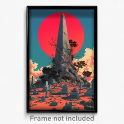 Movie Art Poster - Humble Cemetery (Psychedelic Trippy Retro Cartoon Film Print)