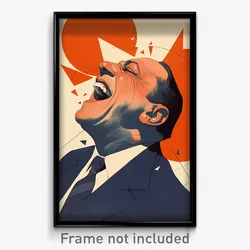 Greek Movie Poster - Man Feeling Enthusiasm, Silly Detached Collar (Art Print)