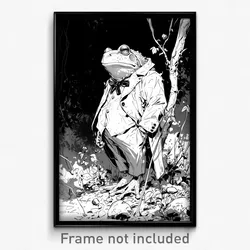 Art Poster - Bullfrog Feeling Longing Wearing Graceful White Sleeves