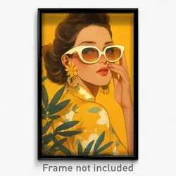 Spanish Movie Poster - Woman Feeling Liking, Novel White Framed Eyewear (Print)