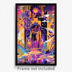 Greek Movie Poster - Kaleidoscopic Cottage (Greece Retro Film Art Print)