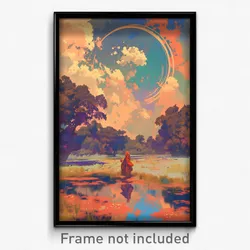Art Poster - Imaginary Retreat (Psychedelic Trippy Weird 11x17 Print)