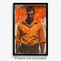 Bollywood Movie Poster - Man Feeling Paranoid, Warlike Frilled Shirt Collar