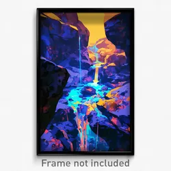 Art Poster - Underground Falls (Psychedelic Trippy Weird 11x17 Print)