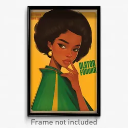 Brazilian Movie Poster - Girl Feeling Scorn, Lively Green Cape (Art Print)