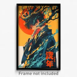 Chinese Movie Poster - Light Blue Rise (China Psychedelic Art Retro Film Print)