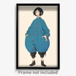 Anime Art Poster - Boy Feeling Wrath Wearing Extra Large Buttons (Print)