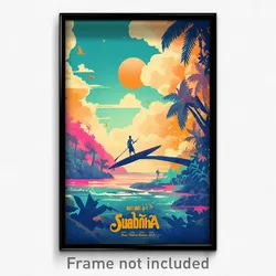 Thai Movie Poster - Bumpy Sandbar (Thailand Psychedelic Art Retro Film Print)