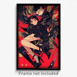 Art Poster - Girls Feeling Stuck Wearing Abstracted Embellished Costume