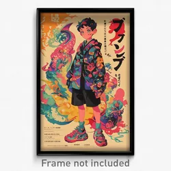 Japanese Movie Poster - Boy Feeling Dispirited, Whimsical Print Dress (Print)