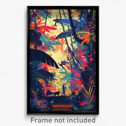 French Movie Poster - Jaw Dropping Rainforest (France Retro Film Art Print)