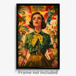 Brazilian Movie Poster - Woman Feeling Awe, Ambitious Yellow Neckerchief (Print)