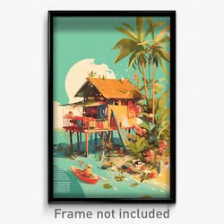 Vietnamese Movie Poster - Golden Longhouse (Vietnam Retro Film Art Print)