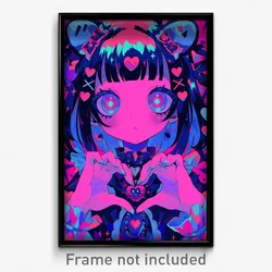 Anime Art Poster - Woman Feeling Friendliness, Smooth Bat Hair Ornament (Print)
