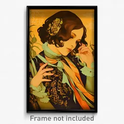 French Movie Poster - Woman Feeling Flakey, Zealous Frilled Ribbon (Art Print)