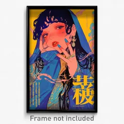Chinese Movie Poster - Woman Feeling Dispirited, Fabulous Blue Cloak (Art Print)
