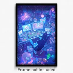 Art Poster - Unimaginable Gaming Room (Psychedelic Trippy Weird Cartoon Print)